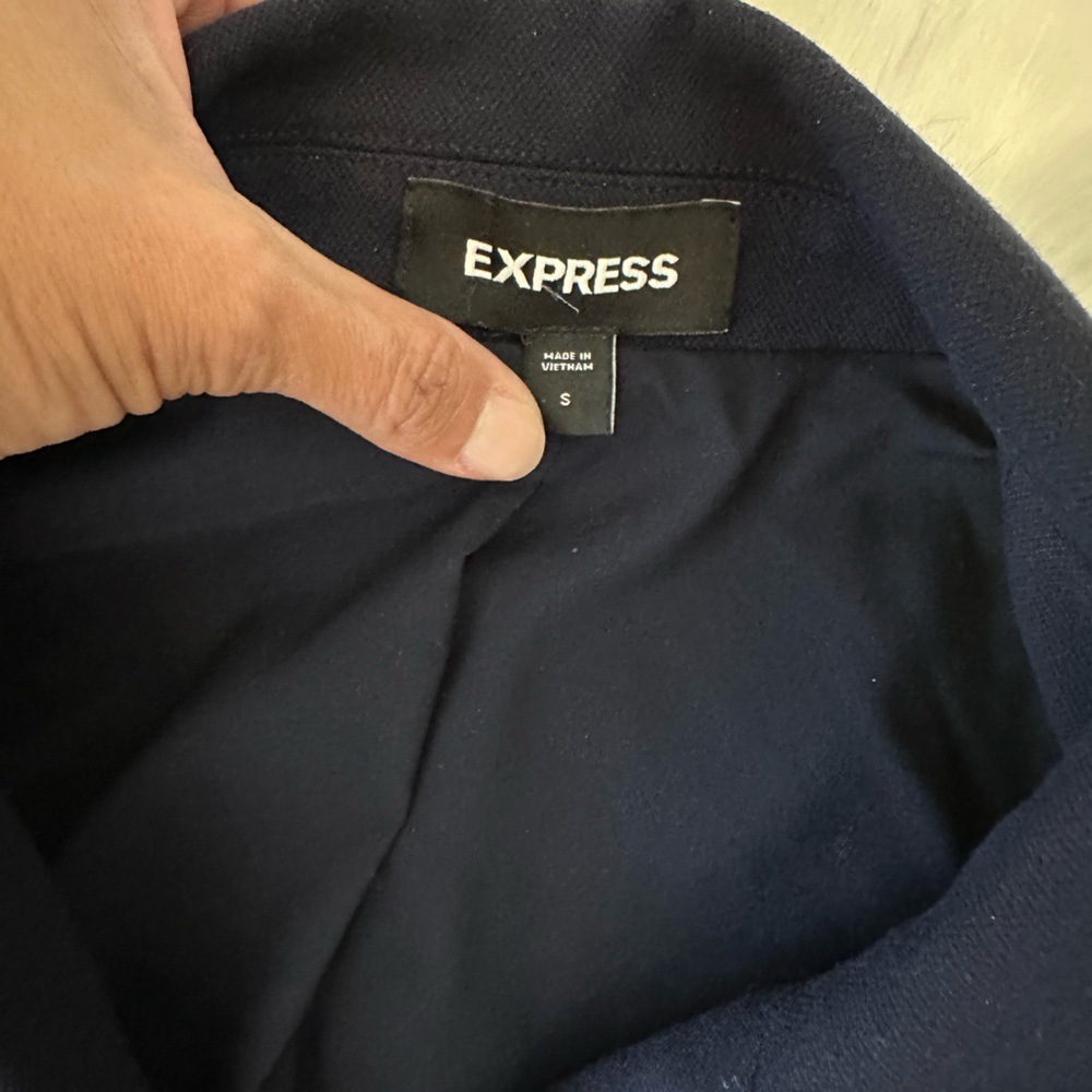 Express Navy Double Breasted Blazer - image 3
